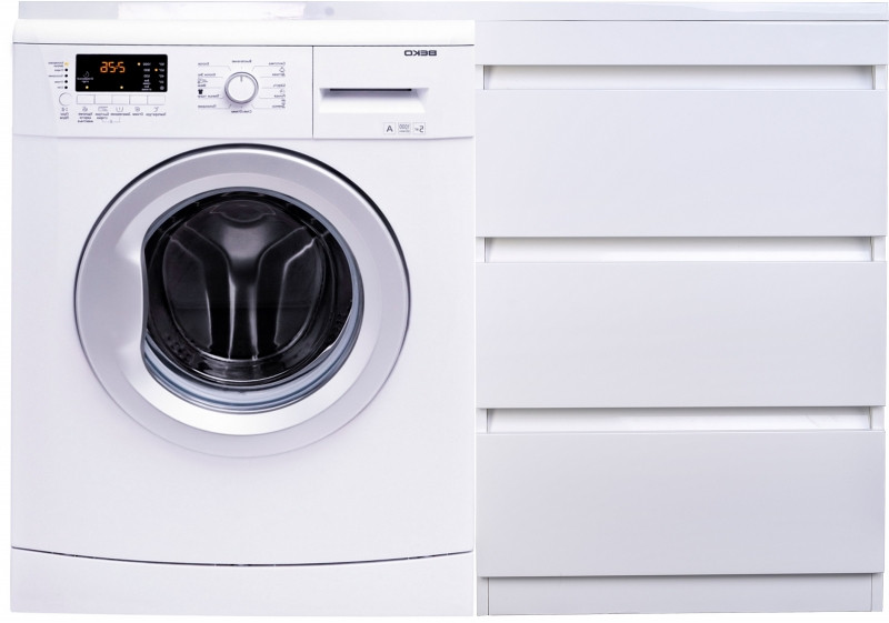 Тумба под раковину Style Line Даллас 120 Люкс Plus СС-00002272 3 ящика Белая МДФ / ЛДСП