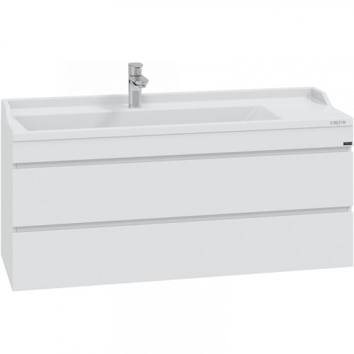 Тумба под раковину СанТа Марс 120 700255 подвесная Белая МДФ / ЛДСП