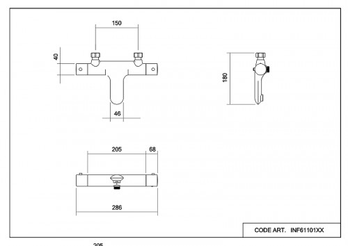 Смеситель для ванны Abelsberg Perfecta INF61101GM с термостатом цвет Космическая сталь