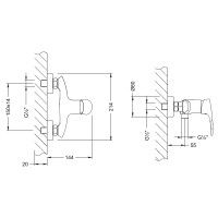 Смеситель для душа Lemark Linara LM0403C Хром латунь на стену