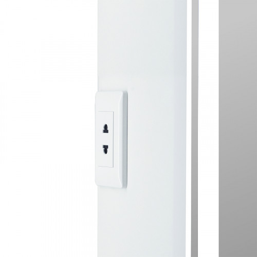 Зеркальный шкаф Reflection Circle 400х800 R RF2104SR с подсветкой Белый матовый МДФ / ЛДСП, стекло