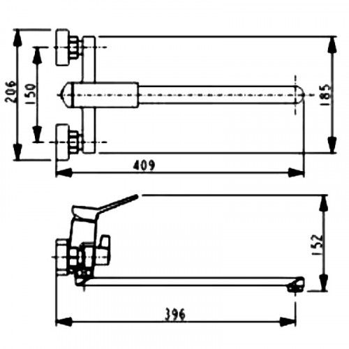 Смеситель для ванны Haiba HB22818 универсальный Хром латунь на стену