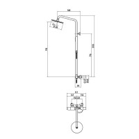 Душевая система Gattoni Circle Two KIT/TS60NO с термостатом Черная матовая латунь на стену