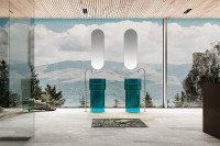Раковина Abber Kristall 45 AT2701Aquamarin Бирюзовая полиэфирная смола напольный