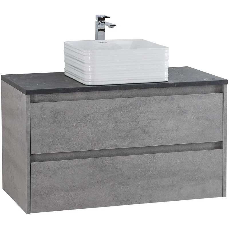 Тумба под раковину BelBagno Kraft 90 KRAFT-900-2C-SO-CG подвесная Cemento Grigio МДФ / ЛДСП