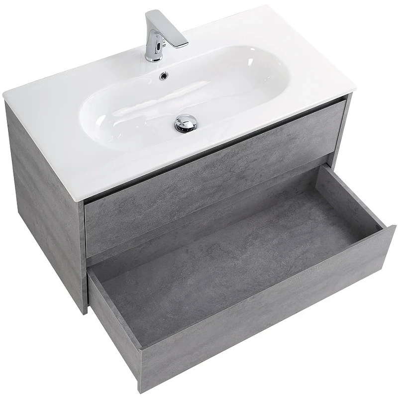 Тумба под раковину BelBagno Kraft 90 KRAFT-900-2C-SO-CG подвесная Cemento Grigio МДФ / ЛДСП