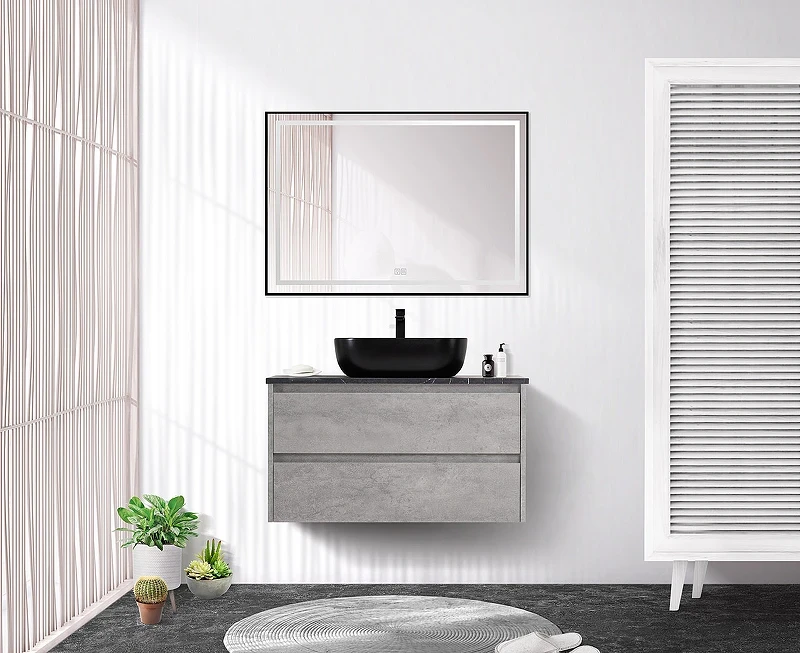 Тумба под раковину BelBagno Kraft 90 KRAFT-900-2C-SO-CG подвесная Cemento Grigio МДФ / ЛДСП