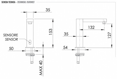 Смеситель для раковины Remer Sensor SE17 цвет Хром