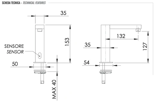 Смеситель для раковины Remer Sensor SE17 цвет Хром