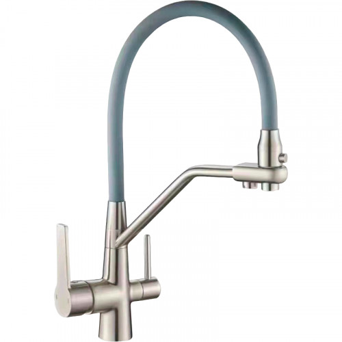 Смеситель для кухни D-Lin H159317 Сатин Серый нержавеющая сталь