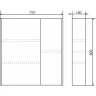 Зеркальный шкаф Comforty Женева 75 00004137096 Дуб белый МДФ / ЛДСП, стекло