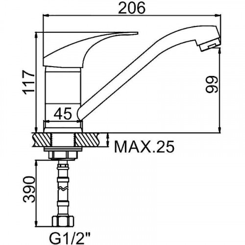 Смеситель для кухни Ledeme H36 4536L Хром
