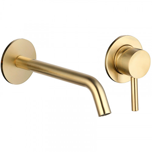 Смеситель для раковины AQUAme Siena AQM6215BG Шлифованное золото латунь встраиваемый