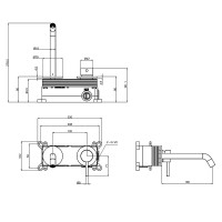 Смеситель для раковины AQUAme Siena AQM6215BG Шлифованное золото латунь встраиваемый