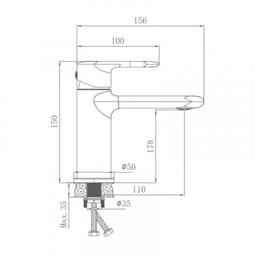 Смеситель для раковины Haiba HB10564-7 цвет Черный матовый