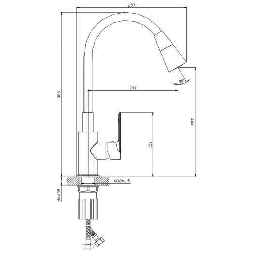 Смеситель для кухни Splenka S05.43.03 Золото матовое латунь
