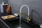 Смеситель для кухни Raglo R81.62.03 Золото матовое Белый латунь
