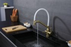Смеситель для кухни Raglo R81.62.03 Золото матовое Белый латунь
