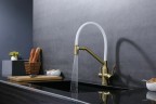 Смеситель для кухни Raglo R81.62.03 Золото матовое Белый латунь