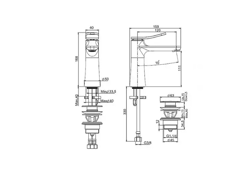 Смеситель для раковины Fima Carlo Frattini Flo F3801CR цвет Хром