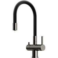 Смеситель для кухни Sancos Lucia SC4004GG Вороненая сталь Черный латунь