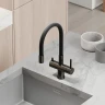 Смеситель для кухни Sancos Lucia SC4004GG Вороненая сталь Черный латунь