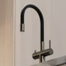 Смеситель для кухни Sancos Lucia SC4004GG Вороненая сталь Черный латунь