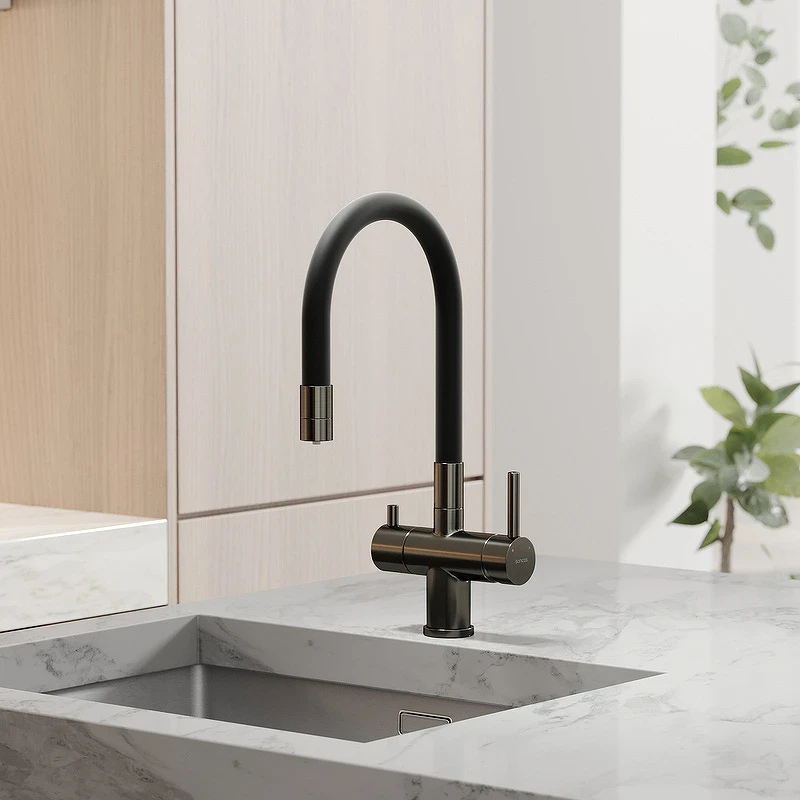 Смеситель для кухни Sancos Lucia SC4004GG Вороненая сталь Черный латунь