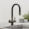 Смеситель для кухни Sancos Lucia SC4004GG Вороненая сталь Черный латунь
