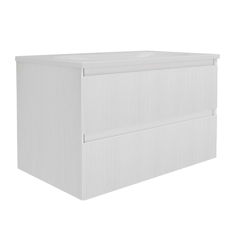Тумба под раковину Vincea Велле (Welle) 80 VMC-2WL800MW подвесная цвет M.White Soft-touch