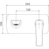 Смеситель для раковины Rose R13H R1341H Черный матовый Хром латунь