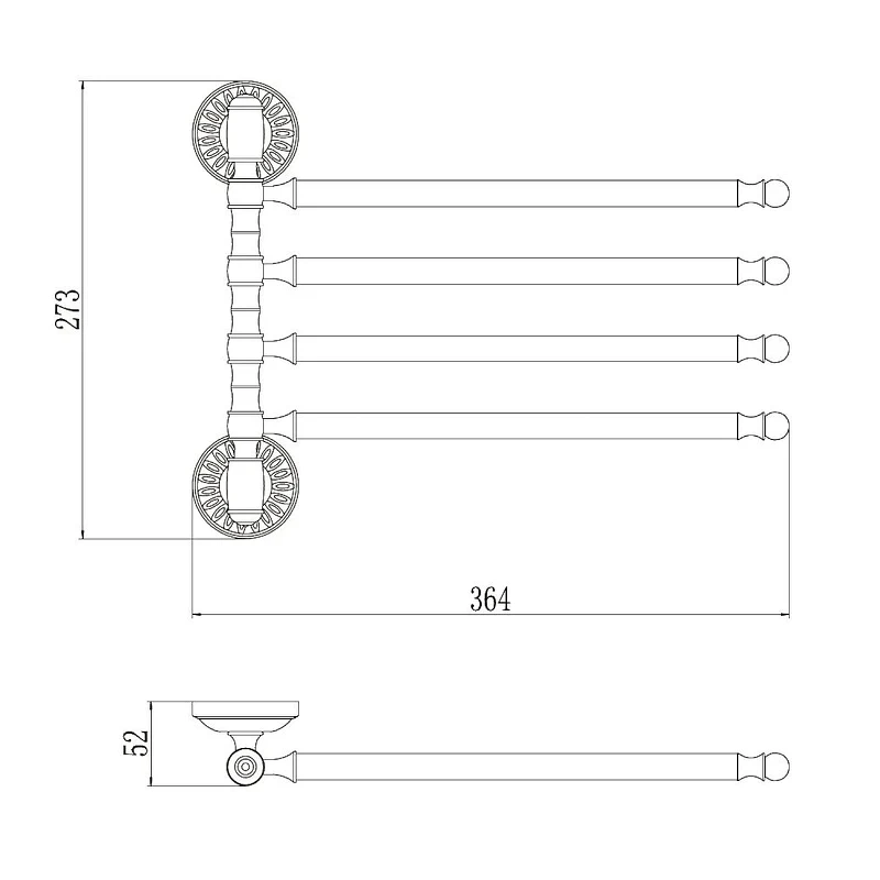 Полотенцедержатель Savol S-006604C поворотный цвет Бронза