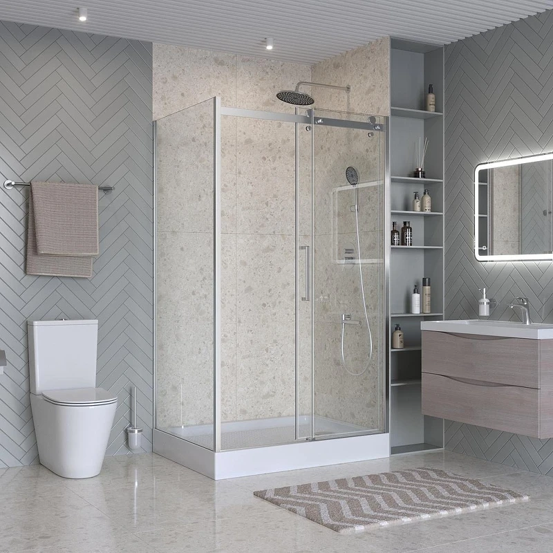 Душевой уголок BelBagno Marino 2 120x90 MARINO-2-AH-1-120/90-C-Cr профиль Хром стекло прозрачное