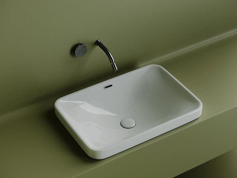 Раковина Ceramicanova Element 60 CN5041 Белая фарфор полувстраиваемая