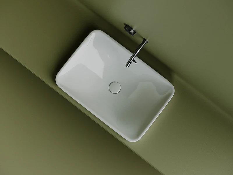 Раковина Ceramicanova Element 60 CN5041 Белая фарфор полувстраиваемая