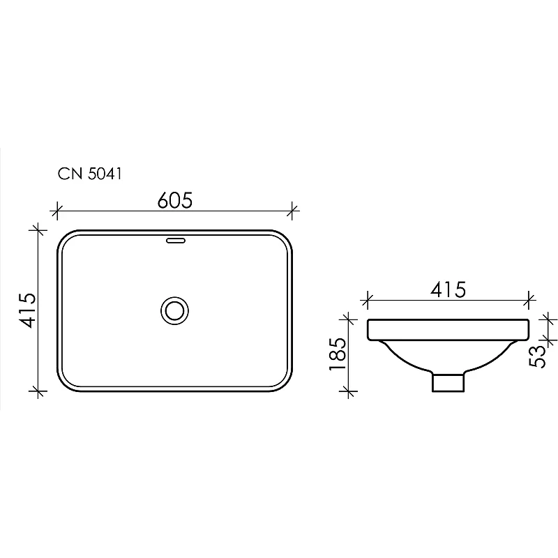Раковина Ceramicanova Element 60 CN5041 Белая фарфор полувстраиваемая