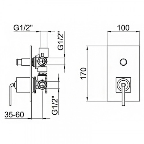 Смеситель для душа Webert Wolo WO860101564 Черный матовый встраиваемый