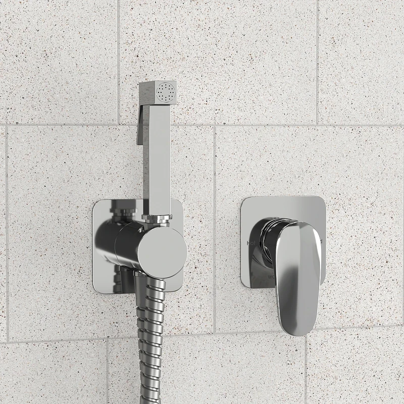 Гигиенический душ со смесителем WasserKRAFT Weida A3151.271.057.136 Хром латунь встраиваемый