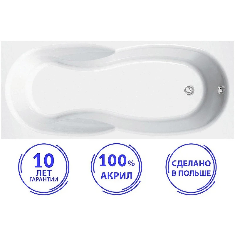 Акриловая ванна C-Bath Vesta 160x70 CBQ005004 без гидромассажа