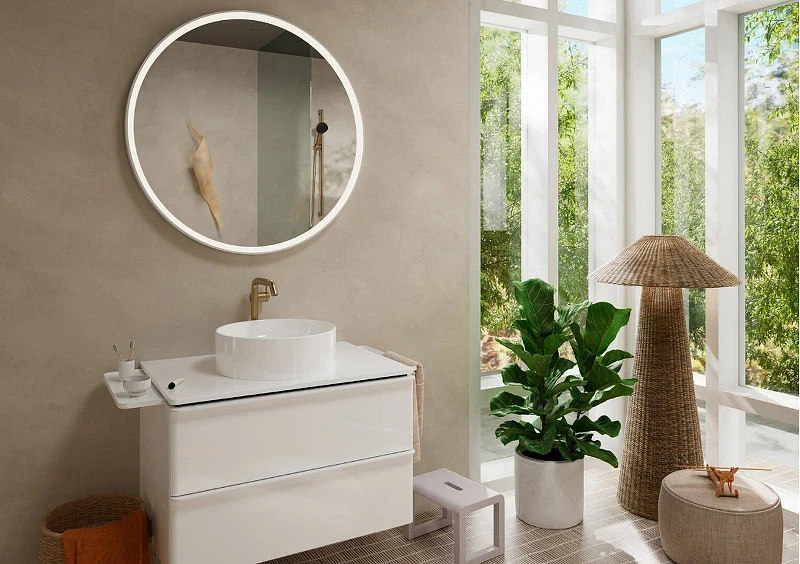 Смеситель для раковины Hansgrohe Tecturis S 73370140 Шлифованная бронза латунь