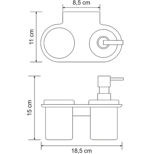 Дозатор для жидкого мыла WasserKRAFT Kammel K-8389 со стаканом для зубных щеток Хром