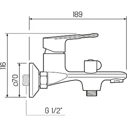 Смеситель для ванны Ростовская Мануфактура Сантехники SL134-009E Хром