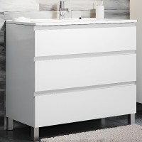 Тумба с раковиной SanVit Авеню-3 120 kavenu3120w Белая глянцевая МДФ / ЛДСП