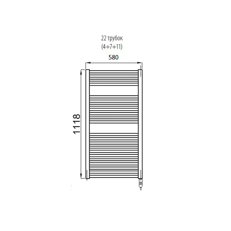 Электрический полотенцесушитель Irsap Ares 580x1118 EIM058K01IR01NNN Белый
