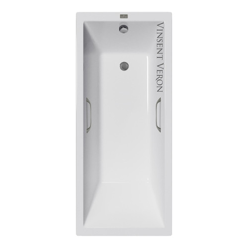 Чугунная ванна Vinsent Veron Square 140x70 VSQ1407045H/VH0012GM цвет Белый с квадратными ручками оружейная сталь