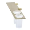 Стакан для зубных щеток с полочкой Savol S-002168C двойной цвет Золото матовое