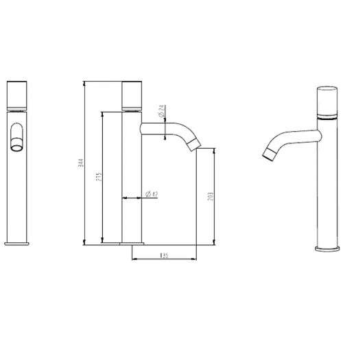 Смеситель для раковины Boheme Stick 122-B-MR-W Черный Белый
