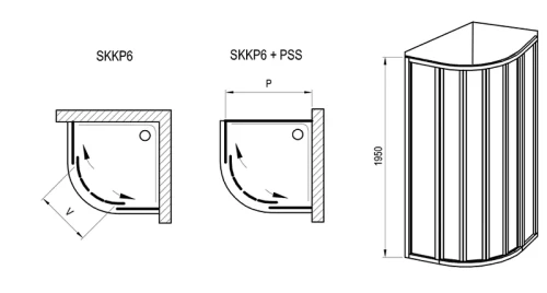 Душевой уголок Ravak Supernova SKKP6-90 90x90 3207O302ZG профиль Черный стекло Grape