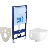 Комплект унитаза с инсталляцией Aquatek Set Aquatek Дива с сиденьем Микролифт фарфор подвесной
