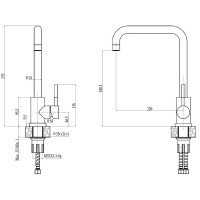 Смеситель для кухни Haiba HB70304-4 Нержавеющая сталь нержавеющая сталь